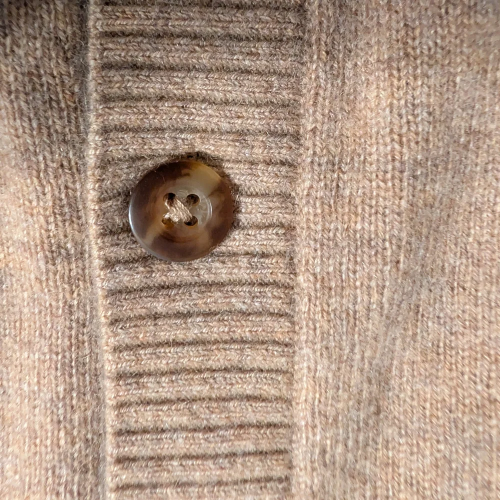 L.L. Bean 100% Cashmere Cardigan Small Petite Tan/Honey Color NWOT - Picture 5 of 8